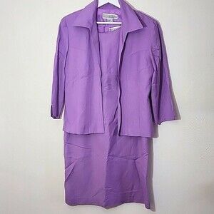 Jessica Howard purple pastel linen mix vintage dress with jacket/blazer